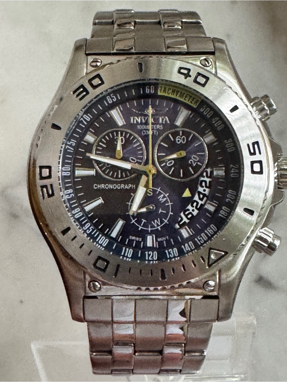 Invicta 6855 Chronograph Mens Date Watch w/ New Battery & New Crystal